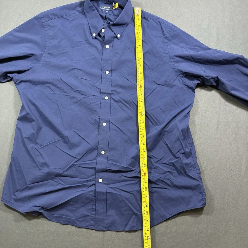 Polo Ralph Lauren Slim Fit Performance Mens 2XL Navy Blue Button Down